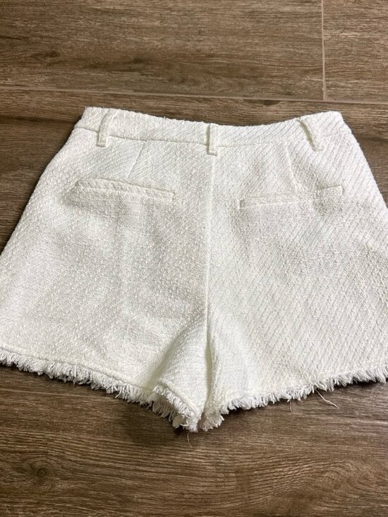 Zara White Tweed Knit High Waisted Shorts Women’s S - Picture 9 of 9